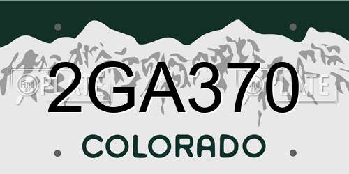 2GA370 Colorado License Plate