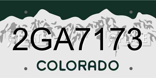 2GA7173 Colorado License Plate