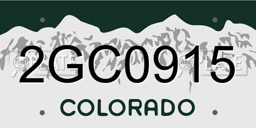 2GC0915 Colorado License Plate