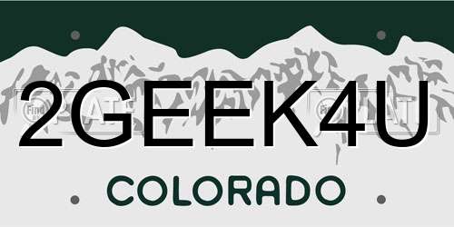 2GEEK4U Colorado License Plate