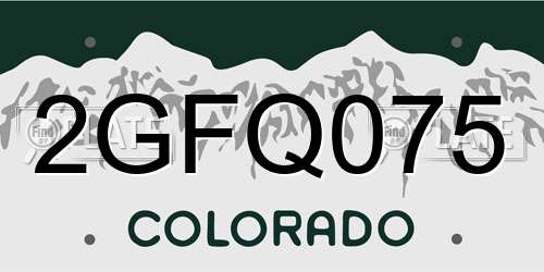 2GFQ075 Colorado License Plate