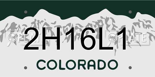 2H16L1 Colorado License Plate