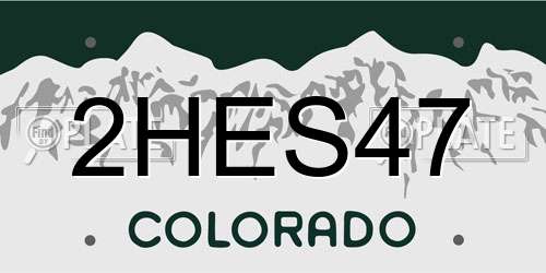 2HES47 Colorado License Plate