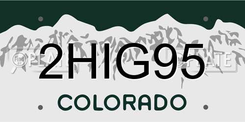 2HIG95 Colorado License Plate