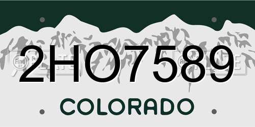 2HO7589 Colorado License Plate