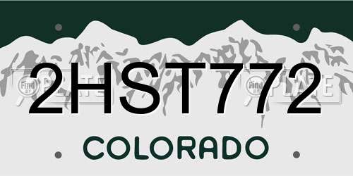 2HST772 Colorado License Plate