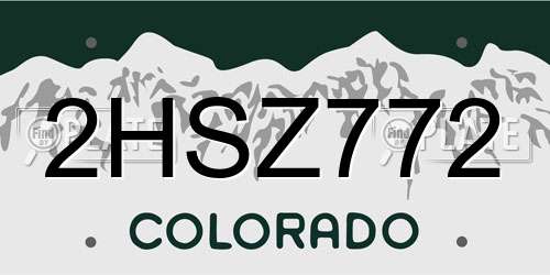 2HSZ772 Colorado License Plate