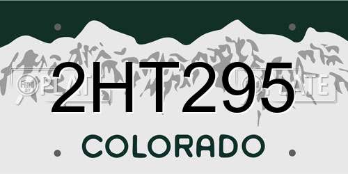 2HT295 Colorado License Plate