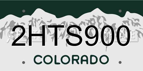 2HTS900 Colorado License Plate