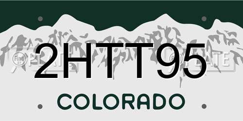 2HTT95 Colorado License Plate
