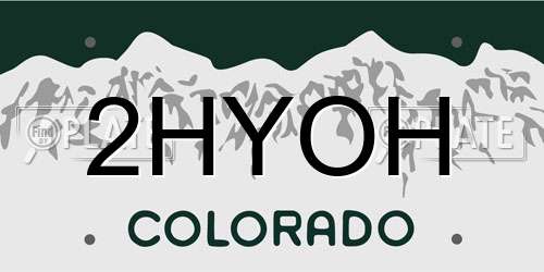 2HYOH Colorado License Plate