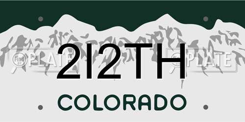 2I2TH Colorado License Plate