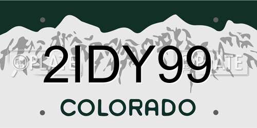2IDY99 Colorado License Plate