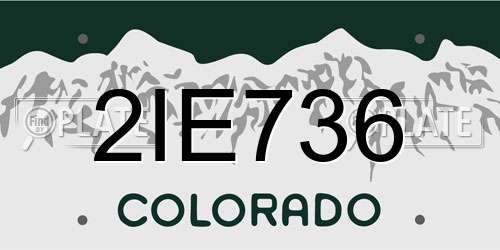 2IE736 Colorado License Plate