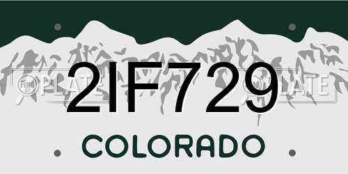 2IF729 Colorado License Plate
