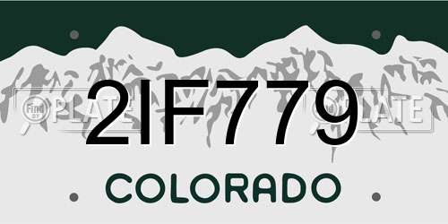 2IF779 Colorado License Plate