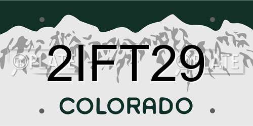 2IFT29 Colorado License Plate