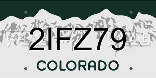 2IFZ79 Colorado License Plate