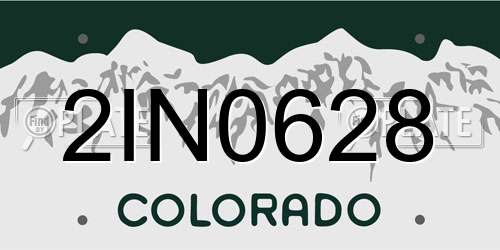 2IN0628 Colorado License Plate