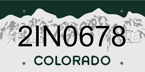 2IN0678 Colorado License Plate