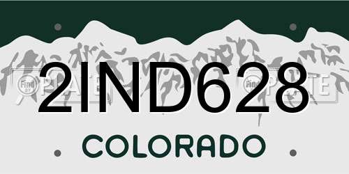 2IND628 Colorado License Plate