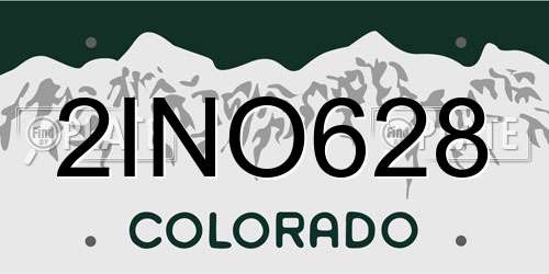 2INO628 Colorado License Plate