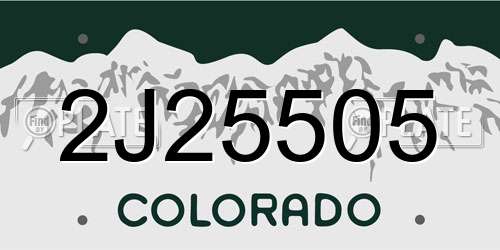 2J25505 Colorado License Plate