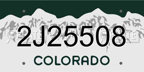 2J25508 Colorado License Plate