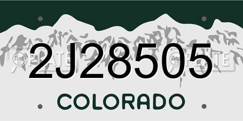 2J28505 Colorado License Plate