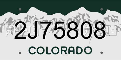 2J75808 Colorado License Plate