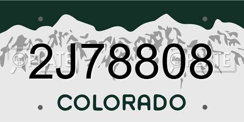 2J78808 Colorado License Plate