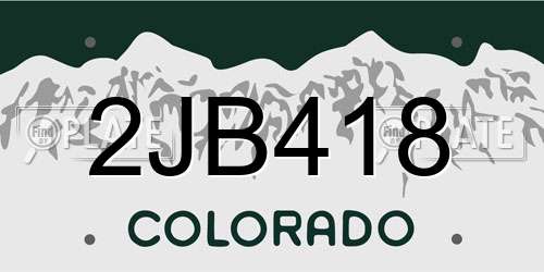 2JB418 Colorado License Plate