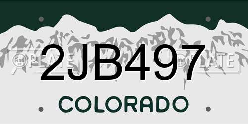 2JB497 Colorado License Plate