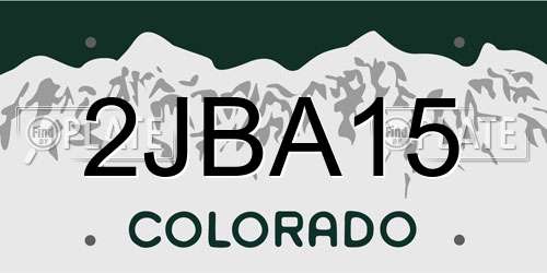 2JBA15 Colorado License Plate