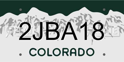 2JBA18 Colorado License Plate