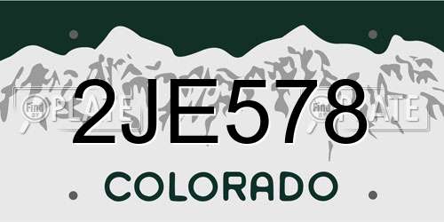 2JE578 Colorado License Plate