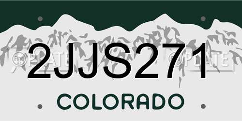 2JJS271 Colorado License Plate