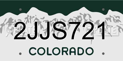 2JJS721 Colorado License Plate