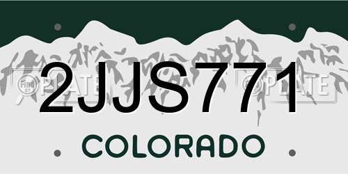 2JJS771 Colorado License Plate