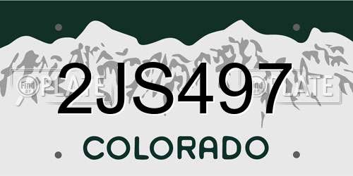 2JS497 Colorado License Plate
