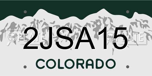 2JSA15 Colorado License Plate
