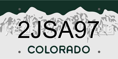 2JSA97 Colorado License Plate