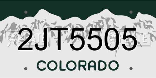 2JT5505 Colorado License Plate