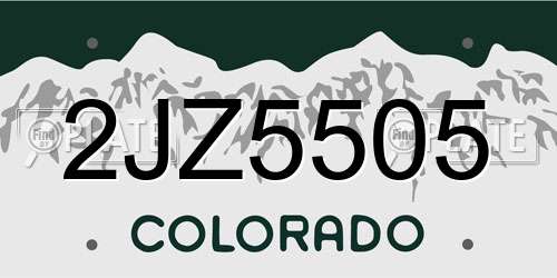 2JZ5505 Colorado License Plate