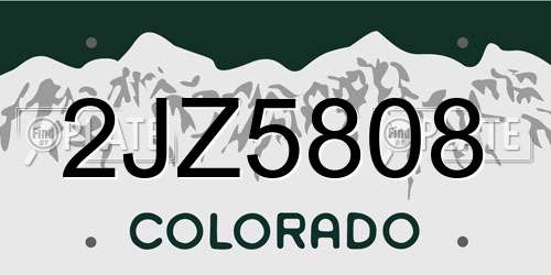 2JZ5808 Colorado License Plate