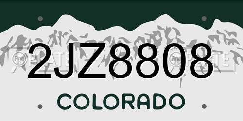 2JZ8808 Colorado License Plate