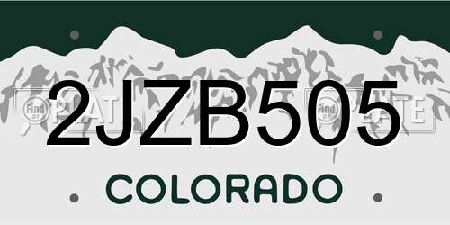 2JZB505 Colorado License Plate