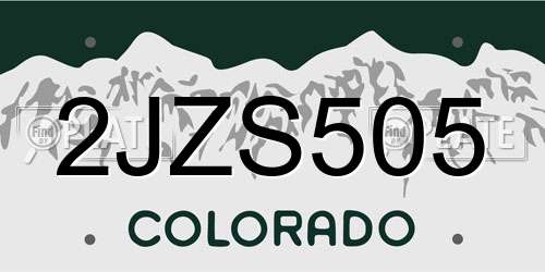 2JZS505 Colorado License Plate