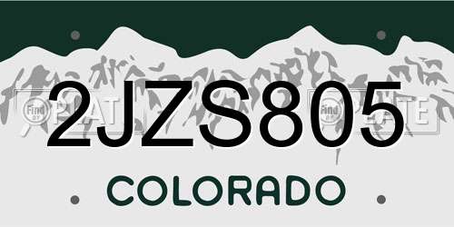 2JZS805 Colorado License Plate