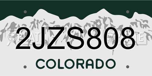 2JZS808 Colorado License Plate